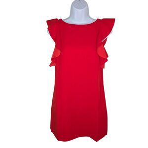 Banana Republic Red Flutter Sleeve Shift Dress Size Petite 00